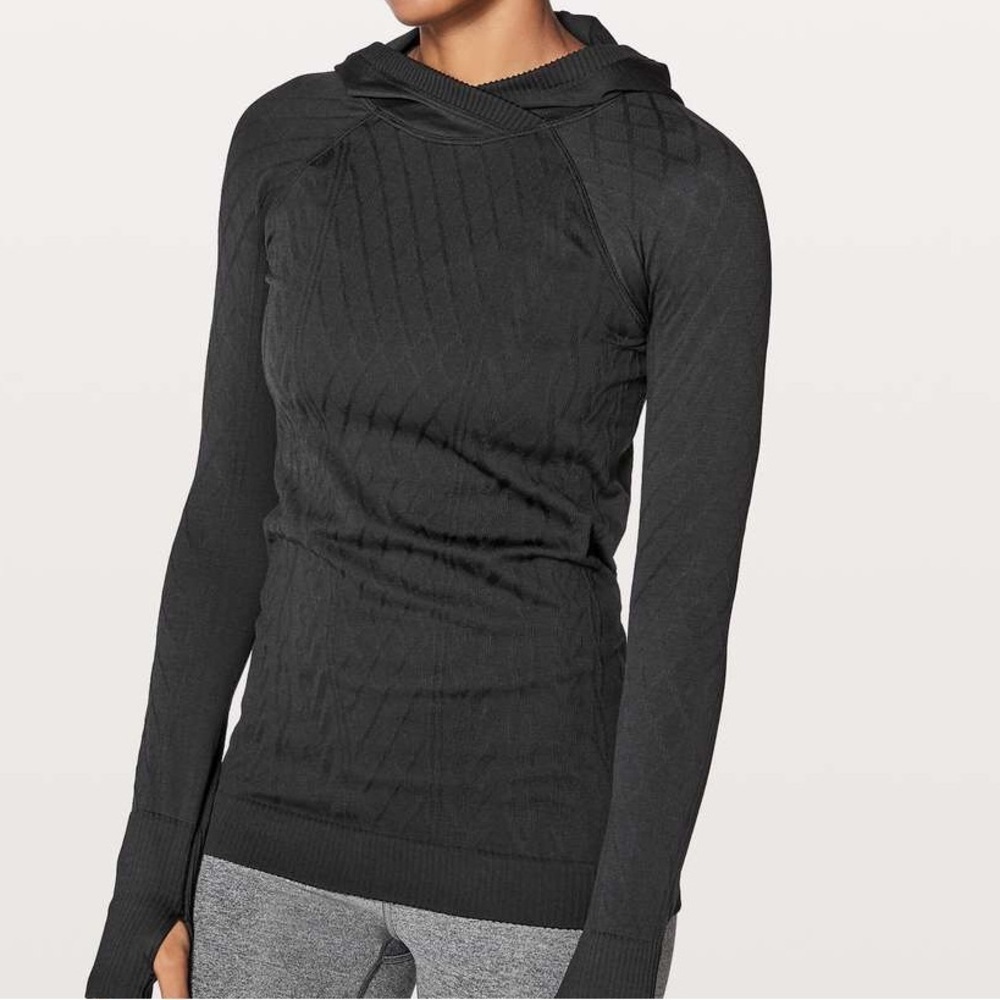 Lululemon Rest Less Hoodie Long Sleeve Stretch Black / Black Size 6